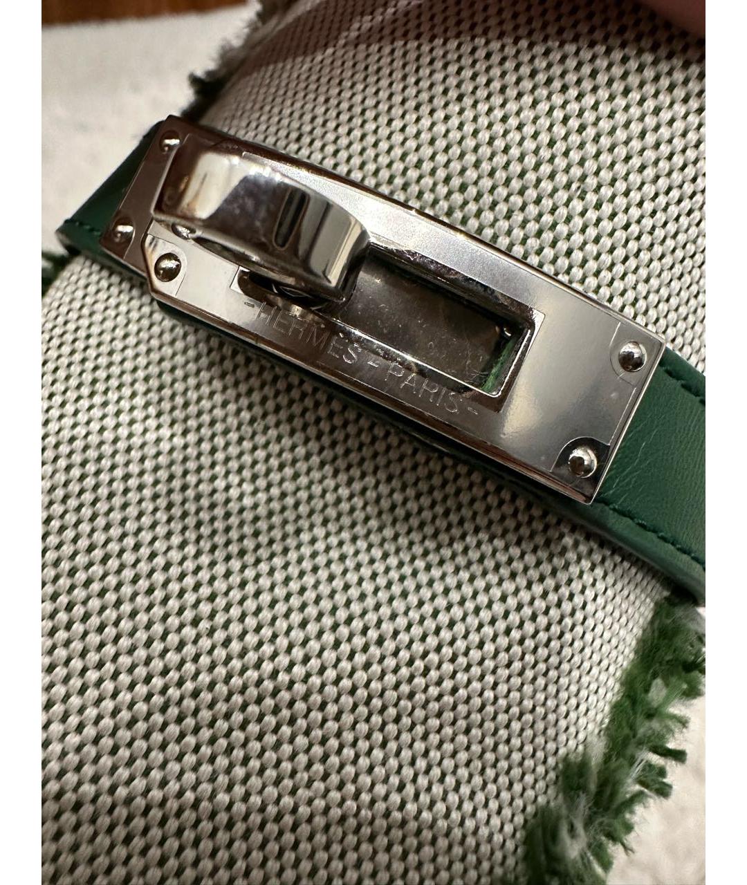 HERMES Зеленые кожаные лоферы, фото 6