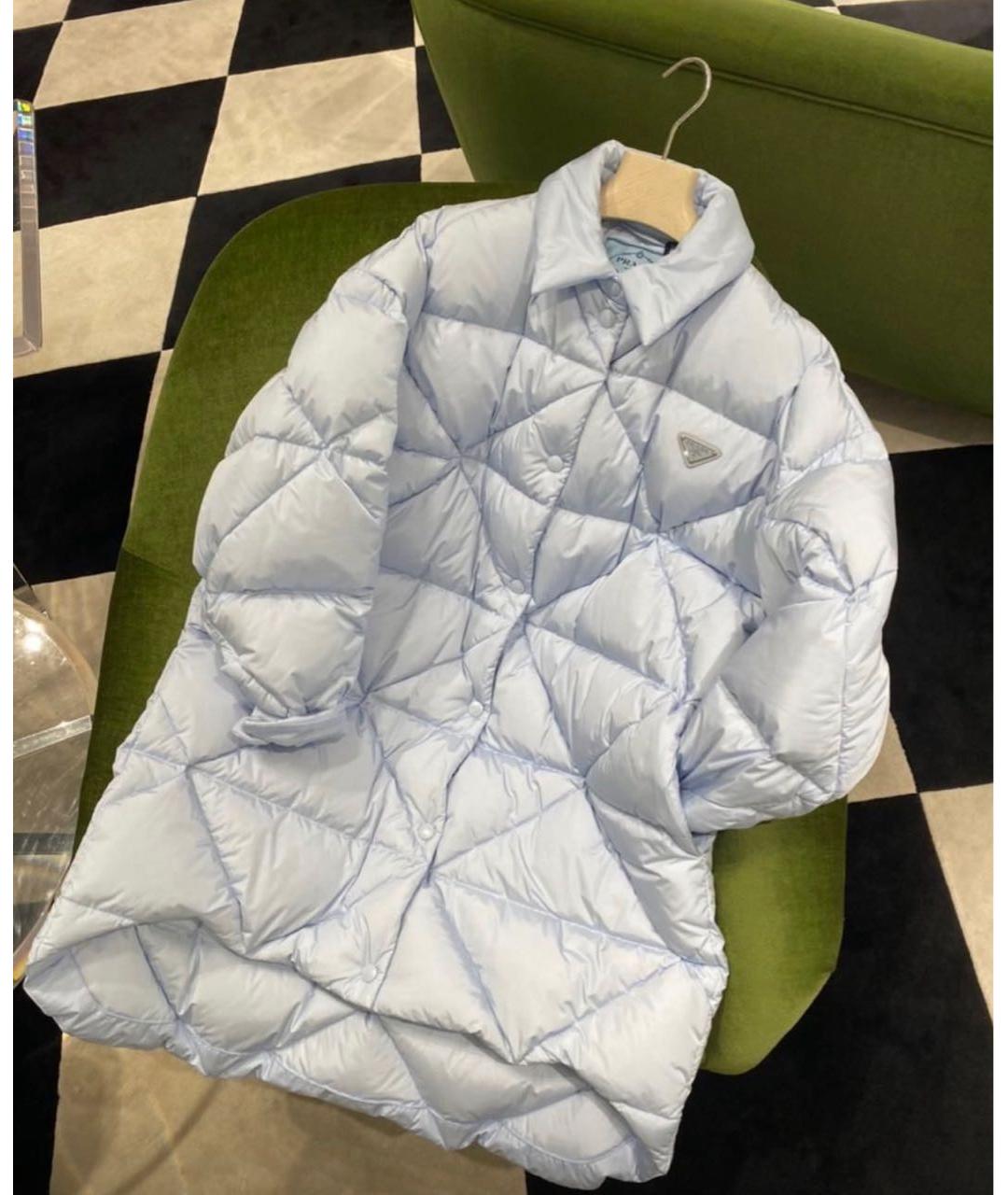 PRADA Голубая полиэстеровая куртка, фото 3