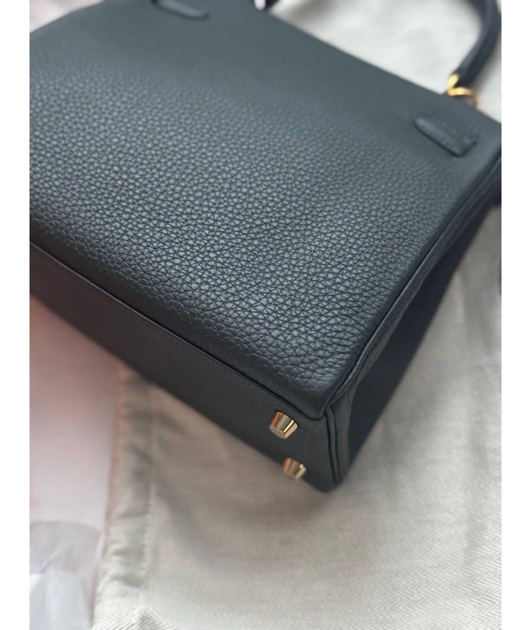 HERMES Зеленая кожаная сумка с короткими ручками, фото 3