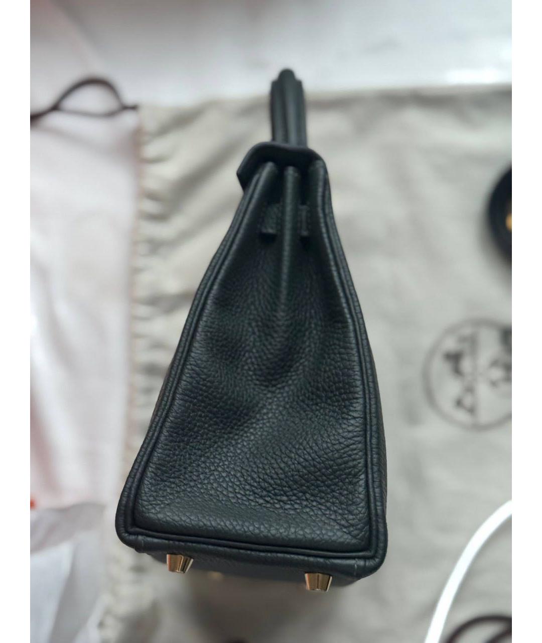 HERMES Зеленая кожаная сумка с короткими ручками, фото 2