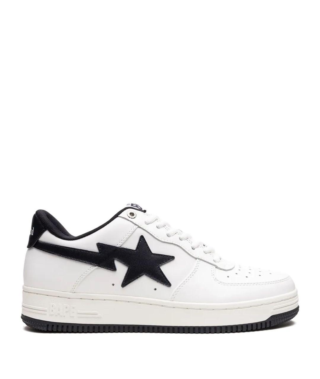 BAPE Белые кожаные низкие кроссовки / кеды, фото 9