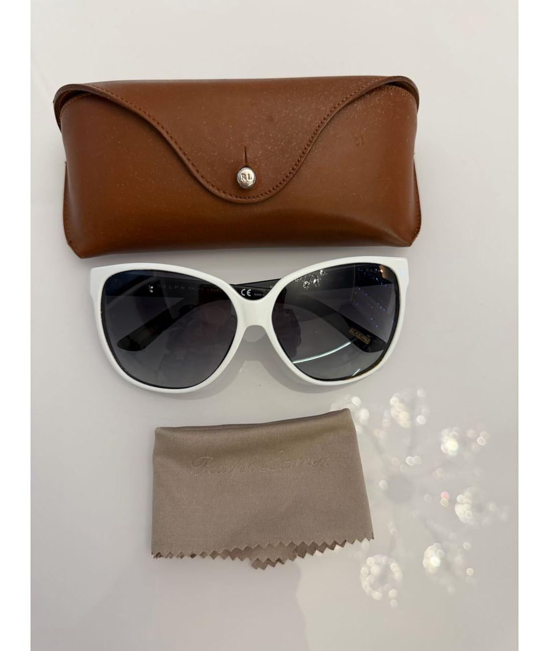 RALPH LAUREN Белые пластиковые солнцезащитные очки, фото 5