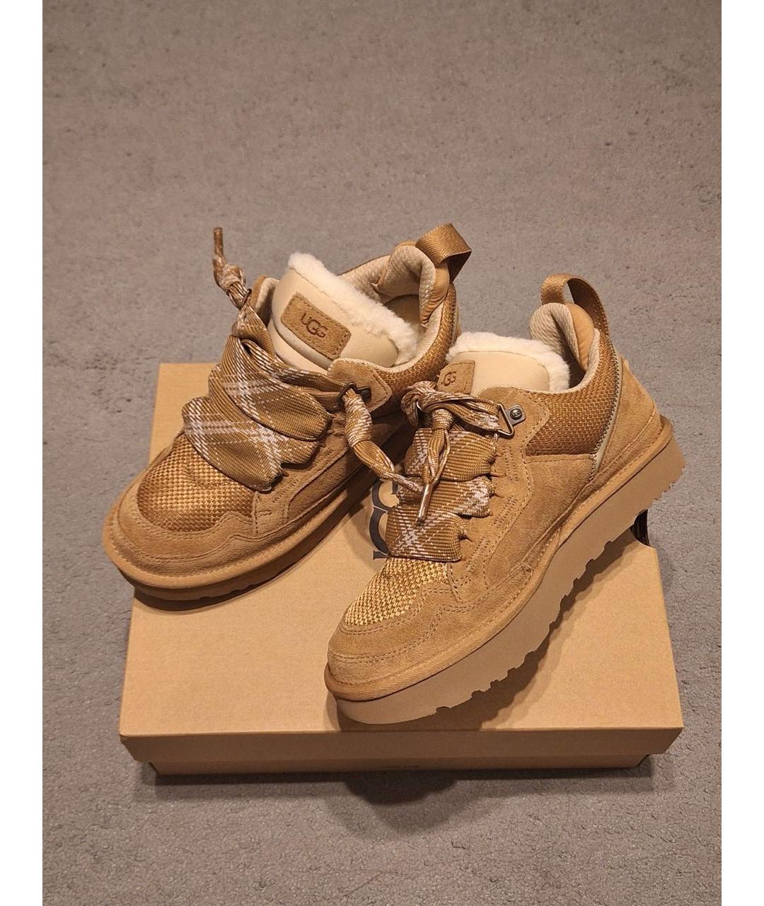 UGG AUSTRALIA Бежевые замшевые ботинки, фото 3