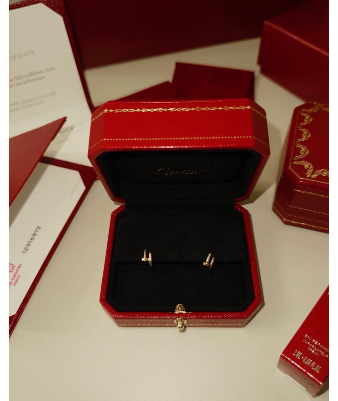 CARTIER Желтые серьги из белого золота, фото 2