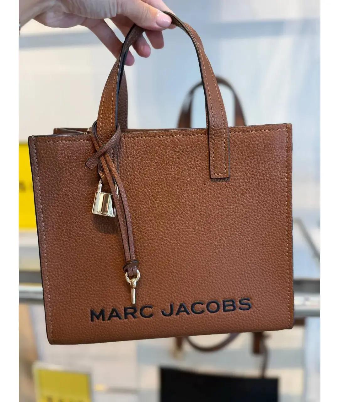 MARC JACOBS Коричневая кожаная сумка с короткими ручками, фото 4