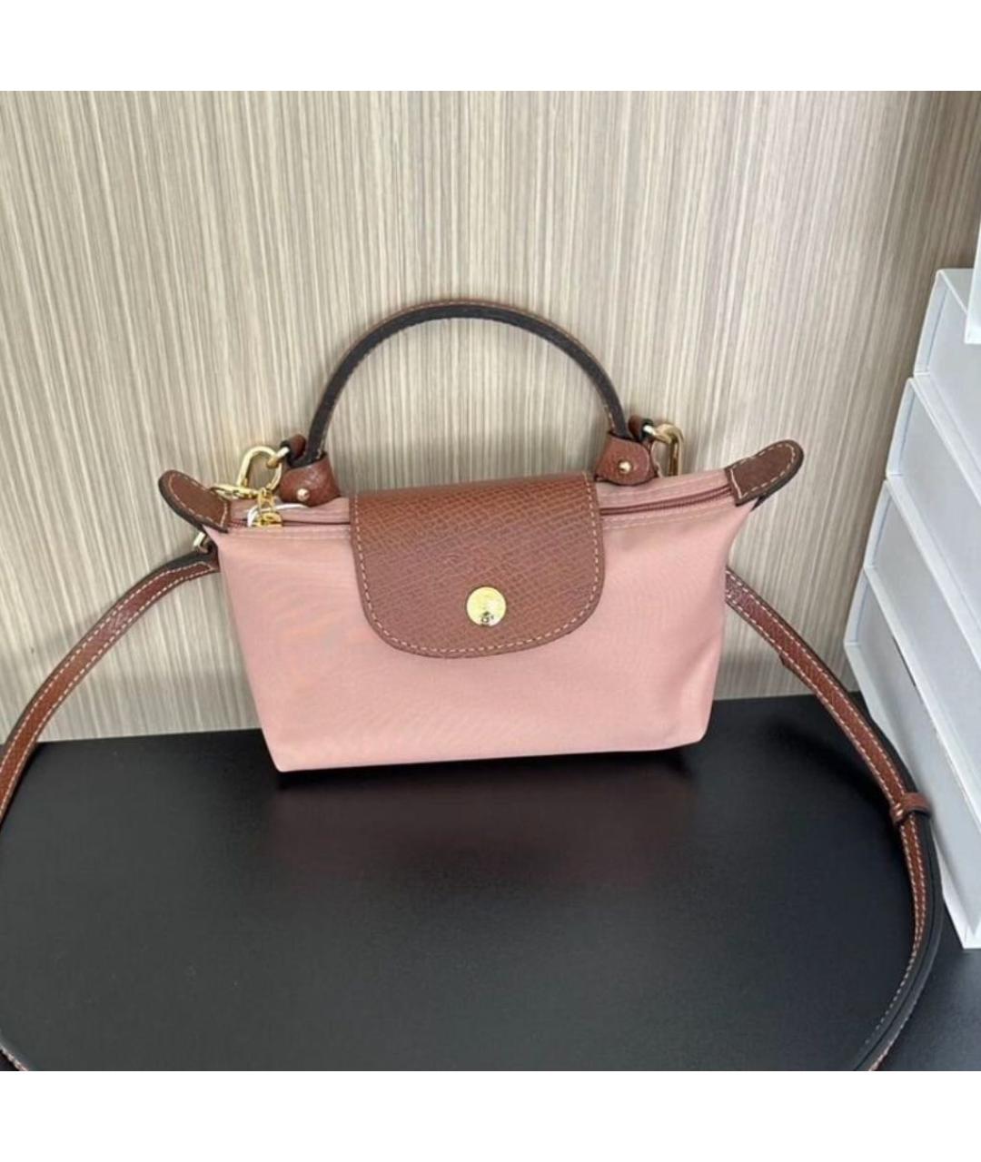 LONGCHAMP Розовая кожаная сумка через плечо, фото 5