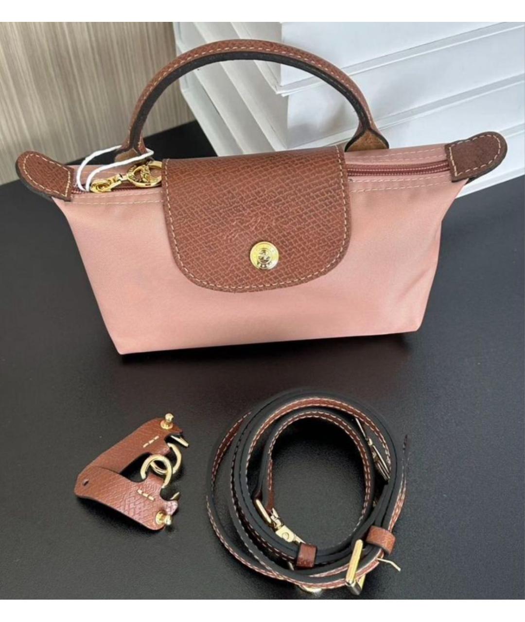 LONGCHAMP Розовая кожаная сумка через плечо, фото 6