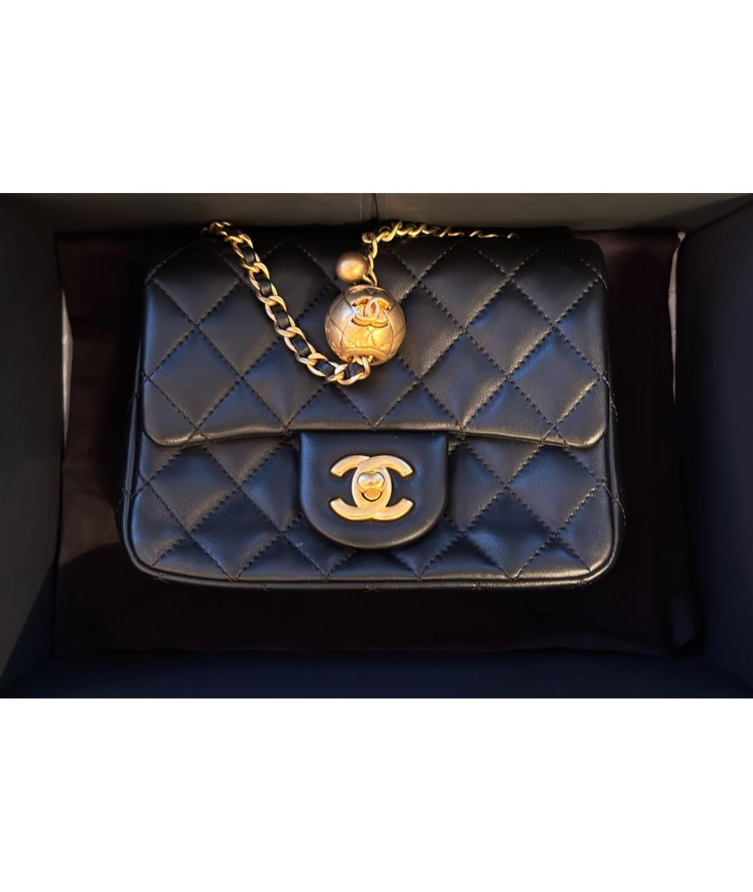 CHANEL Черная кожаная сумка через плечо, фото 3