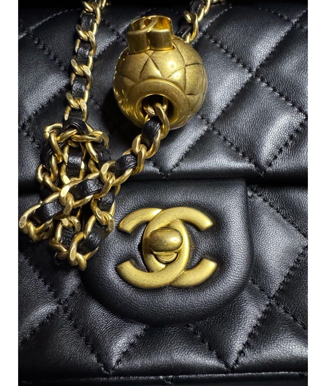 CHANEL Черная кожаная сумка через плечо, фото 3