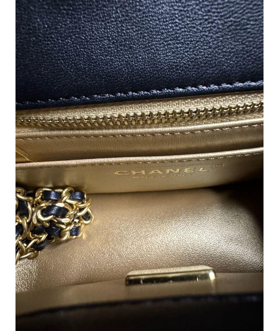 CHANEL Черная кожаная сумка через плечо, фото 4