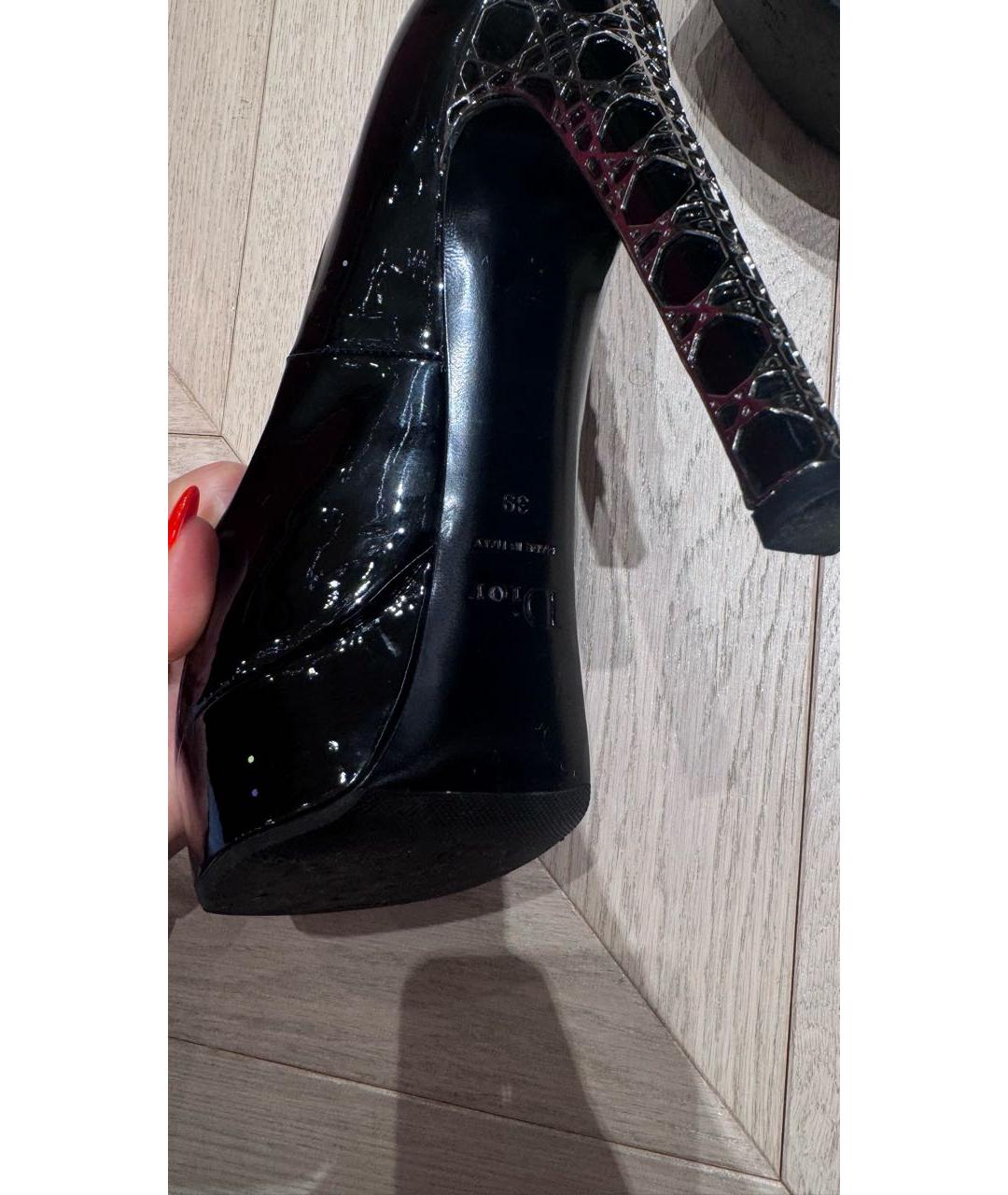 CHRISTIAN DIOR Черные туфли из лакированной кожи, фото 6