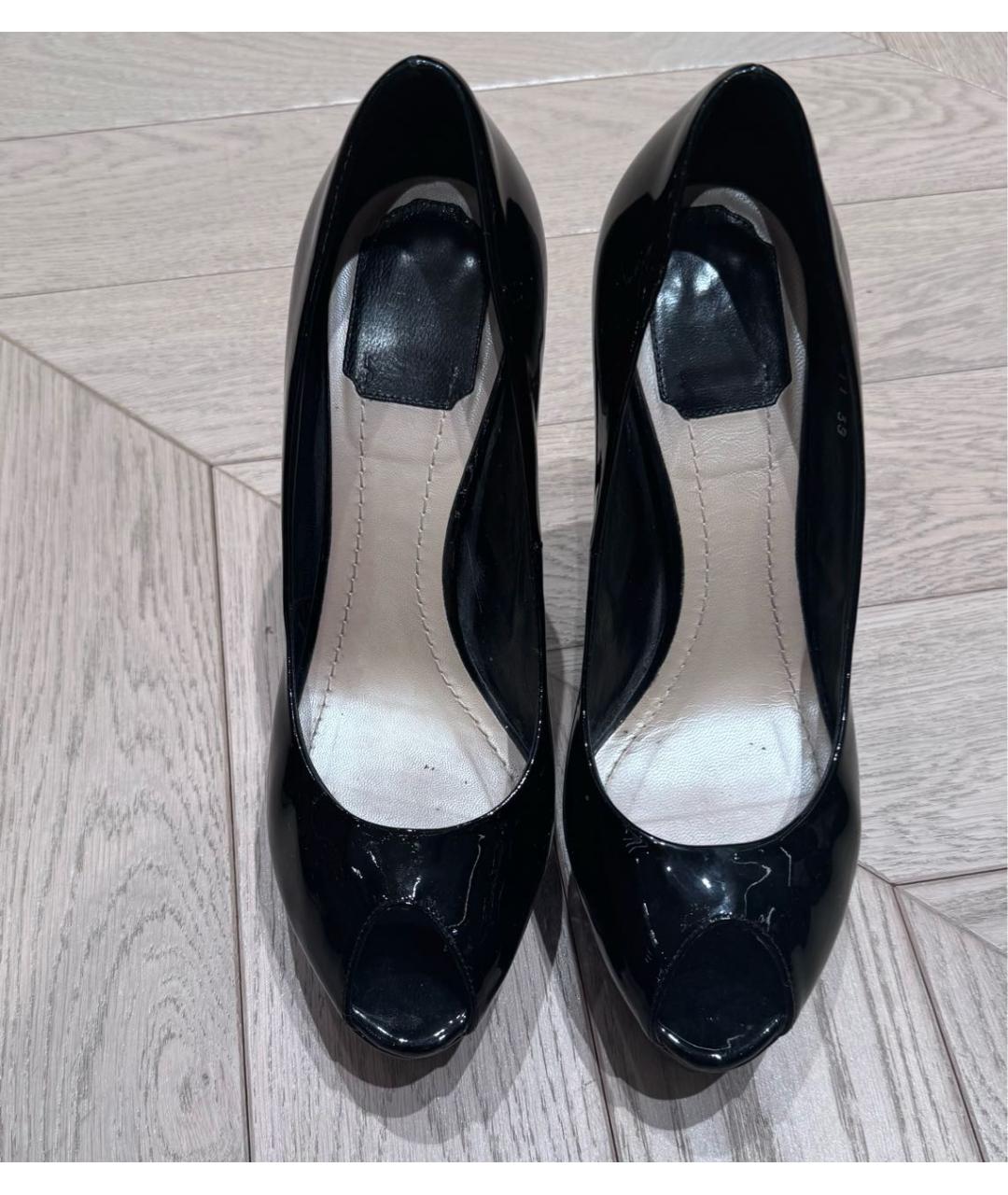 CHRISTIAN DIOR Черные туфли из лакированной кожи, фото 2