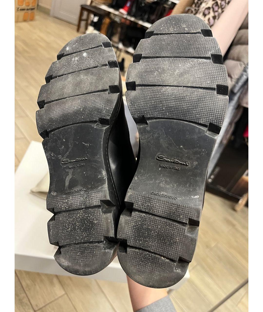 SANTONI Хаки кожаные ботинки, фото 2