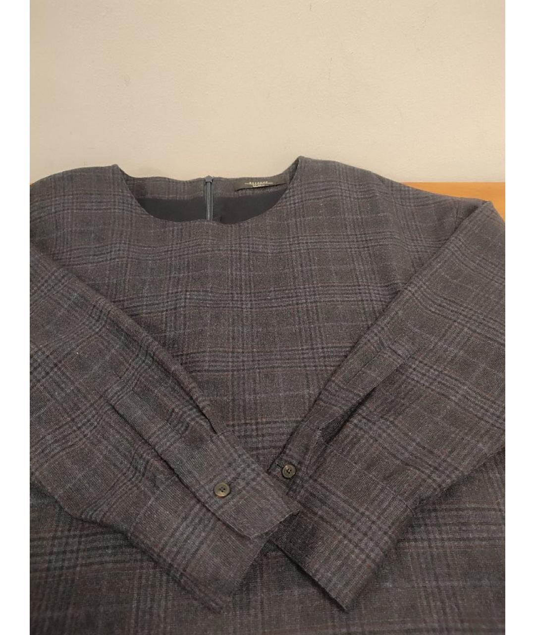 WEEKEND MAX MARA Серое шерстяное повседневное платье, фото 5