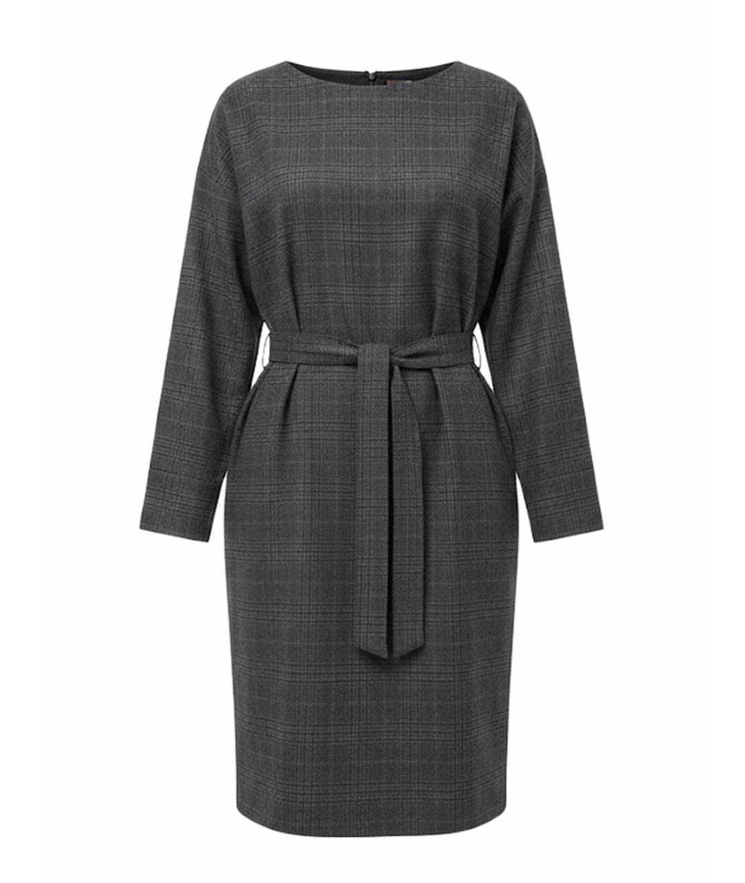 WEEKEND MAX MARA Серое шерстяное повседневное платье, фото 1