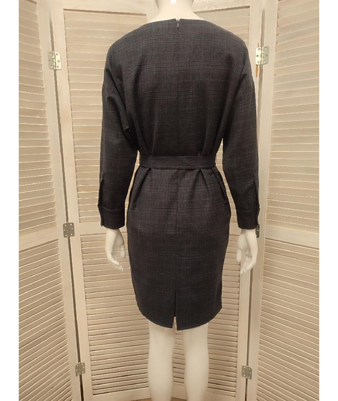 WEEKEND MAX MARA Серое шерстяное повседневное платье, фото 2