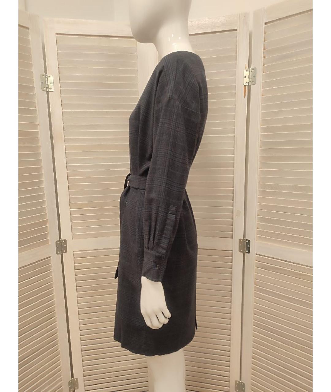 WEEKEND MAX MARA Серое шерстяное повседневное платье, фото 4