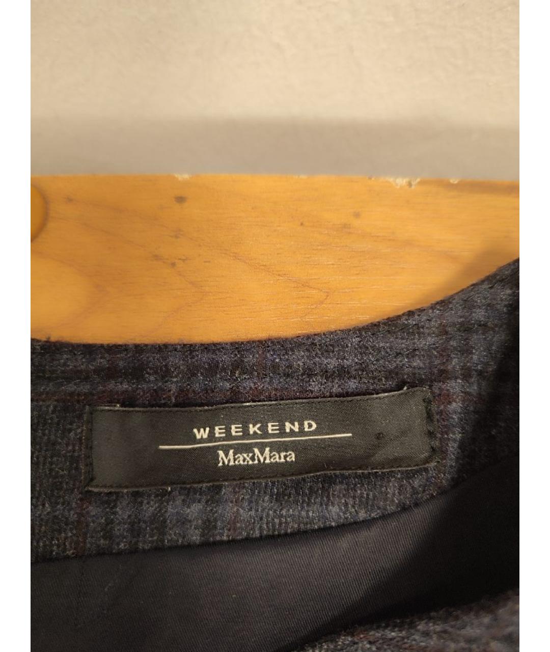 WEEKEND MAX MARA Серое шерстяное повседневное платье, фото 3