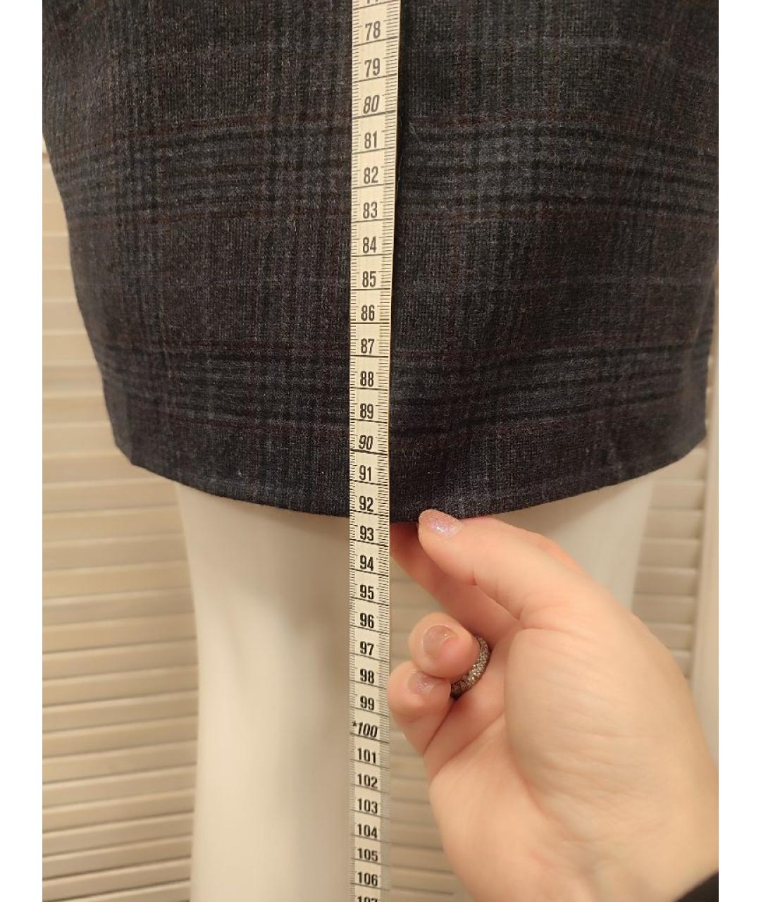 WEEKEND MAX MARA Серое шерстяное повседневное платье, фото 6