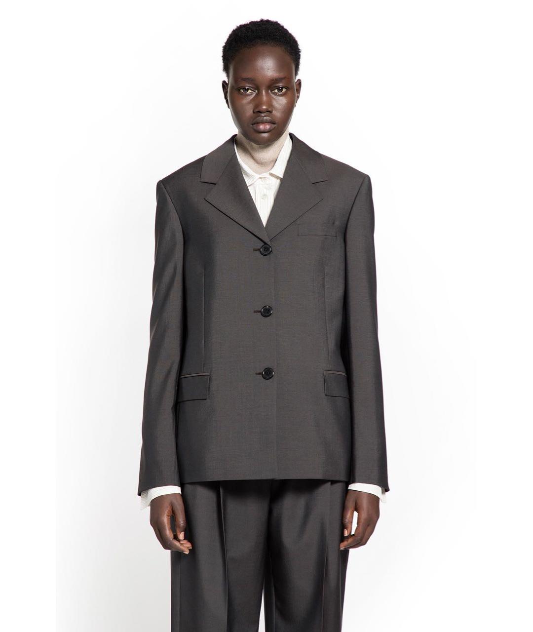 THE ROW Серый шерстяной жакет/пиджак, фото 3