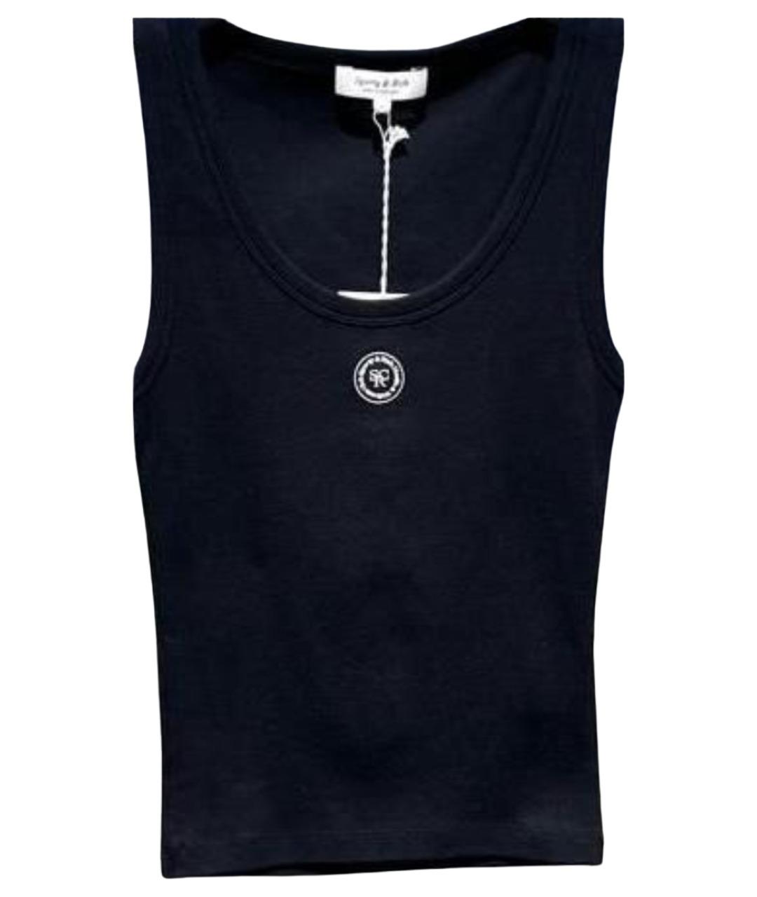 SPORTY AND RICH Черная хлопковая майка, фото 1