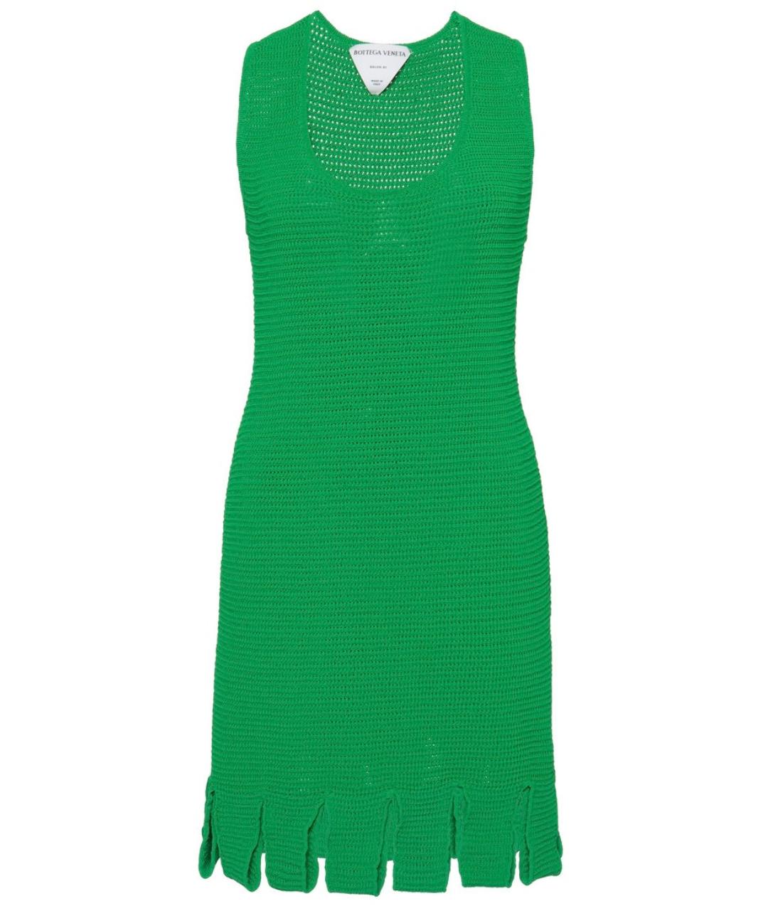 BOTTEGA VENETA Зеленые хлопко-эластановое коктейльное платье, фото 1