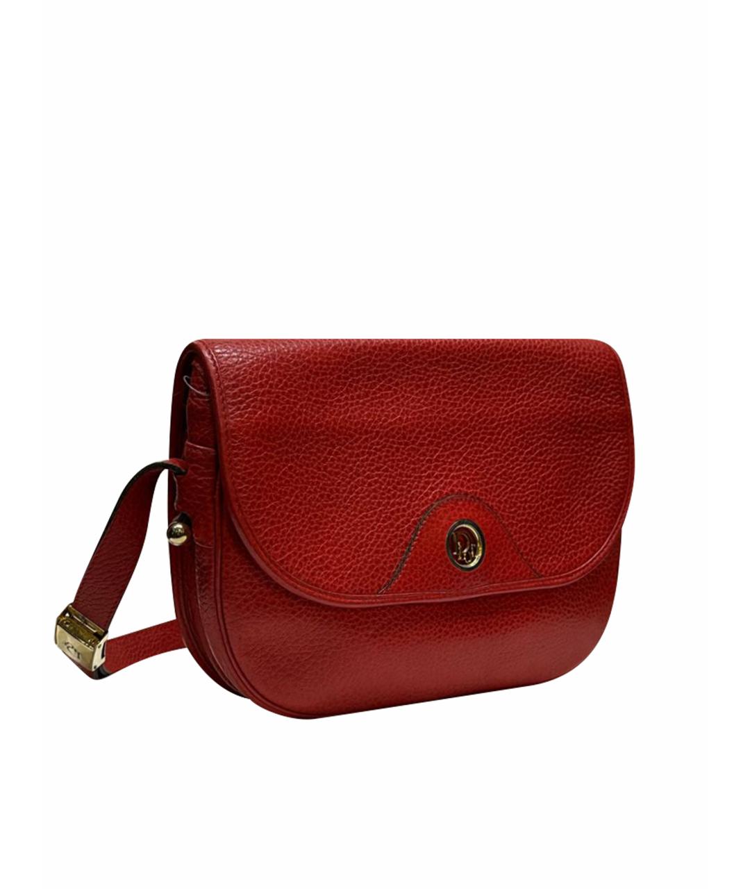 CHRISTIAN DIOR Красная кожаная сумка через плечо, фото 1