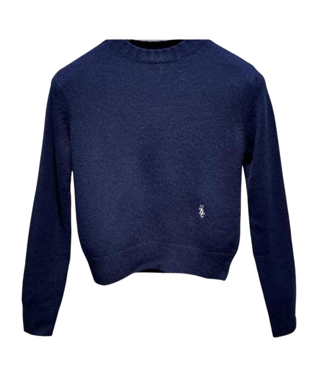 SPORTY AND RICH Темно-синий кашемировый джемпер / свитер, фото 1