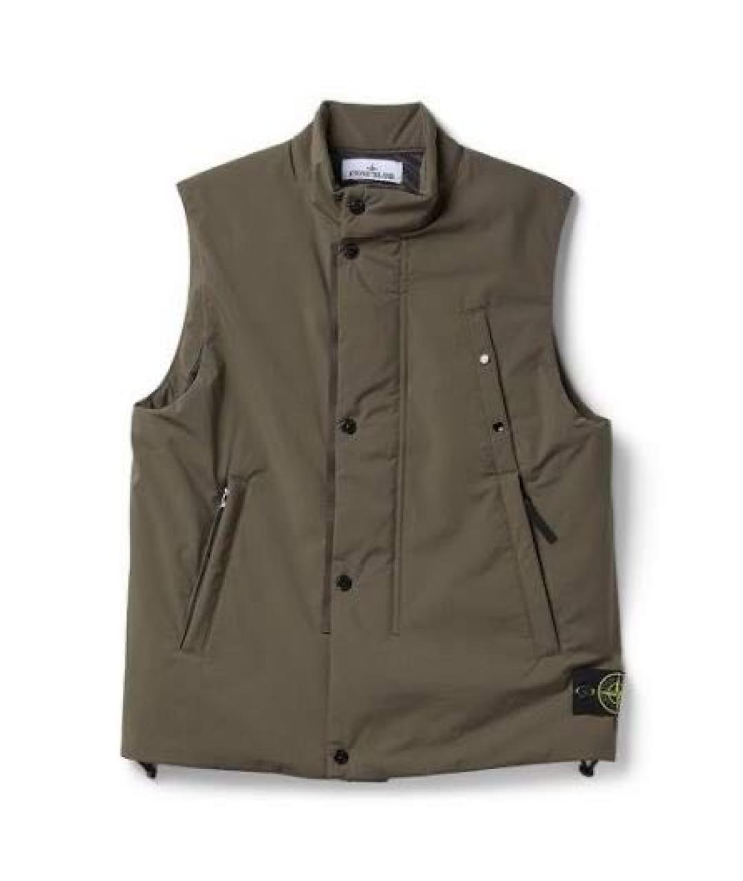 STONE ISLAND Хаки полиэстеровый жилет, фото 1