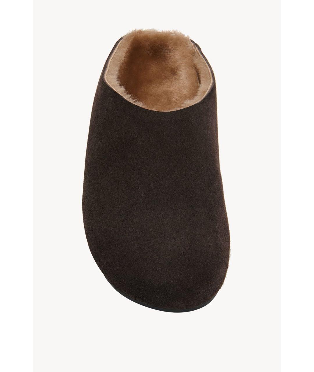 THE ROW Коричневые замшевые мюли, фото 2