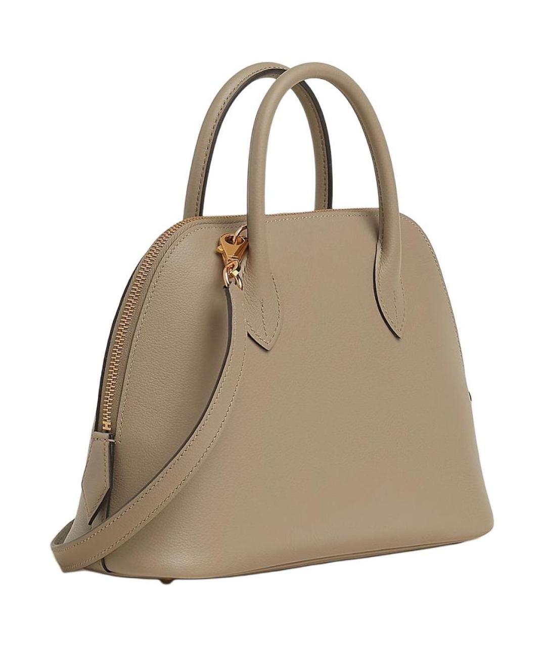 HERMES Бежевая кожаная сумка через плечо, фото 2