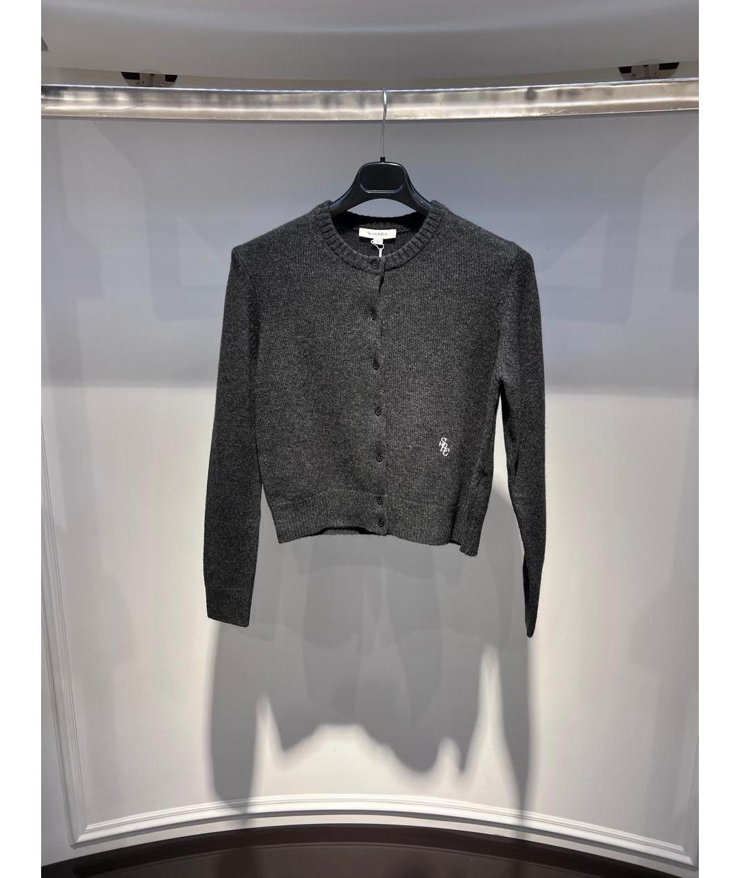 SPORTY AND RICH Антрацитовый кашемировый джемпер / свитер, фото 3