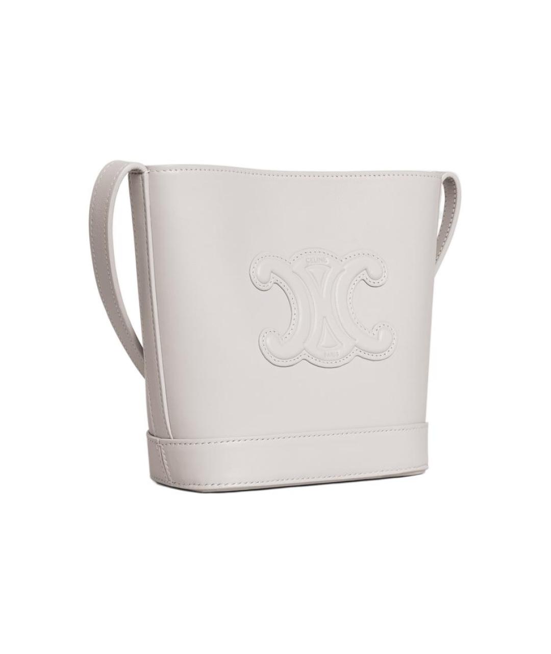 CELINE Белая кожаная сумка через плечо, фото 3