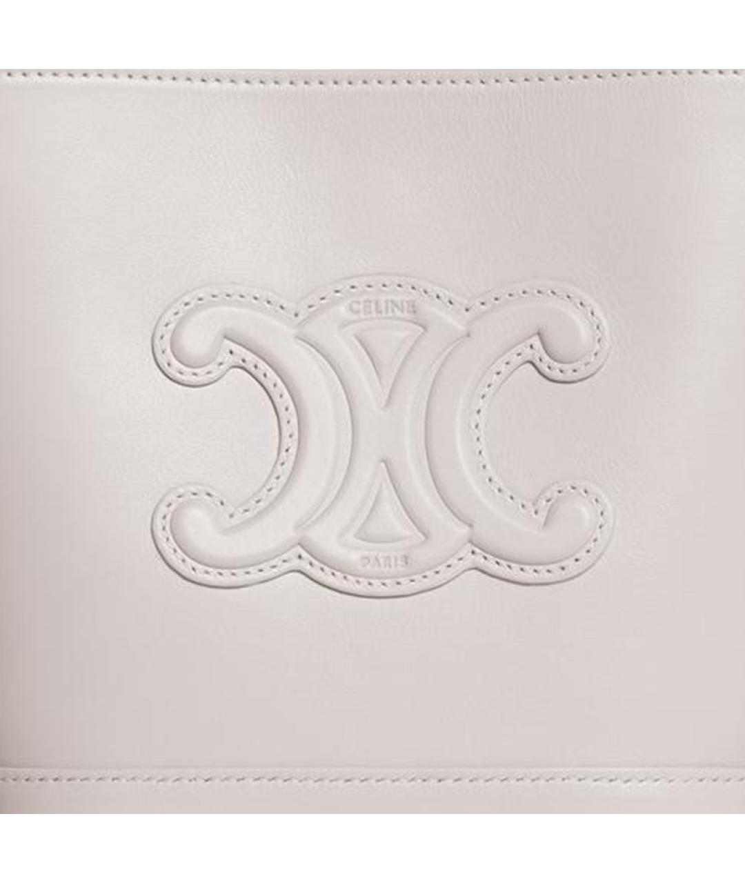 CELINE Белая кожаная сумка через плечо, фото 5