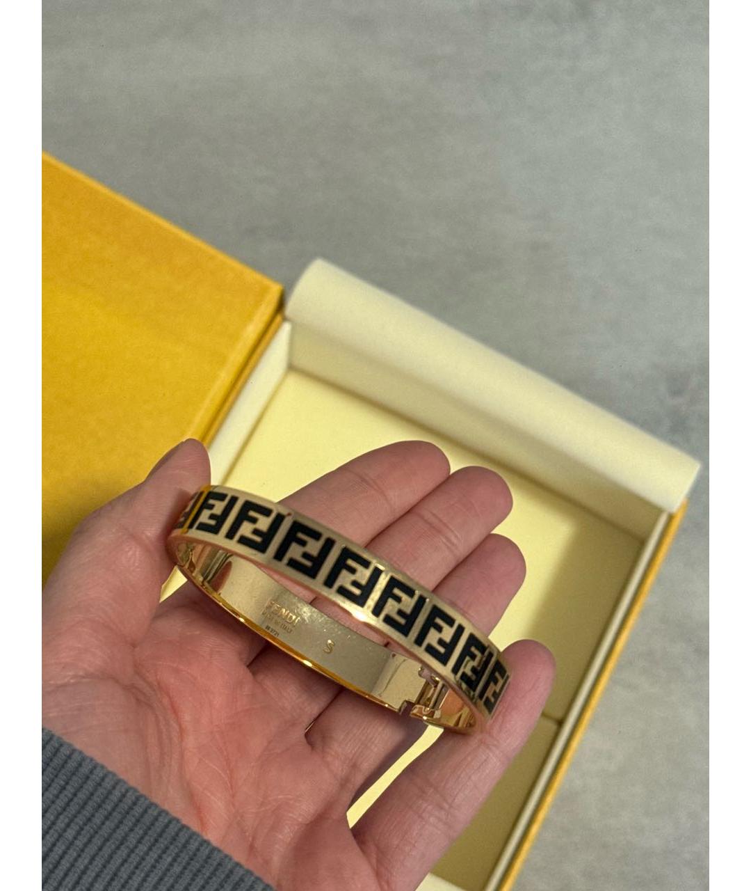 FENDI Золотой латунный браслет, фото 5