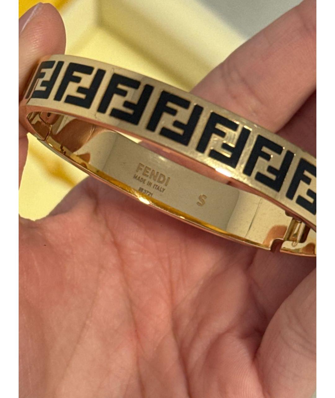 FENDI Золотой латунный браслет, фото 4