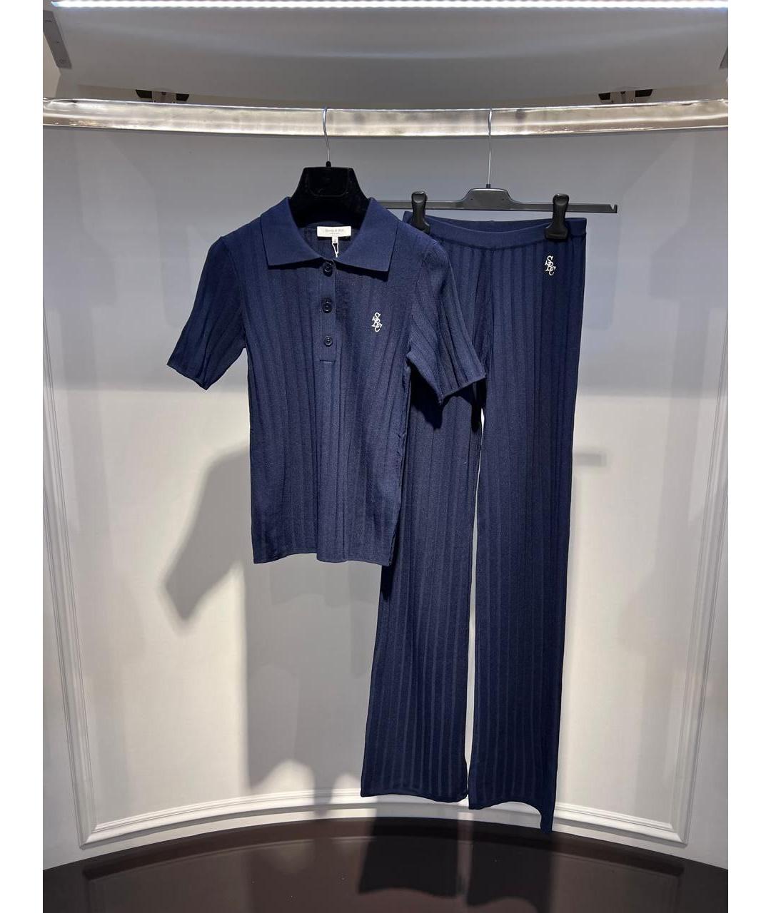 SPORTY AND RICH Синий вискозный спортивные костюмы, фото 3