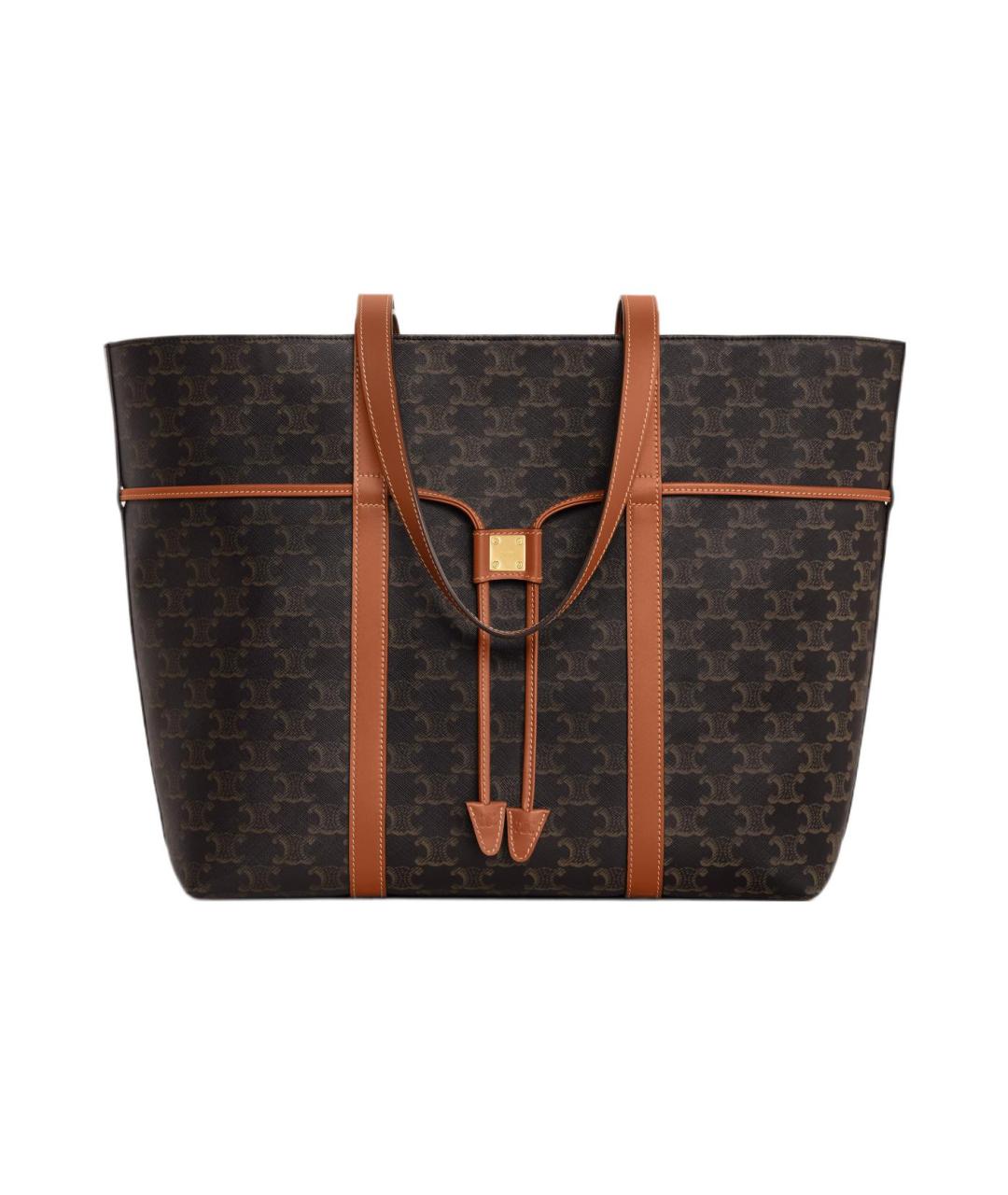 CELINE Коричневая кожаная сумка через плечо, фото 1