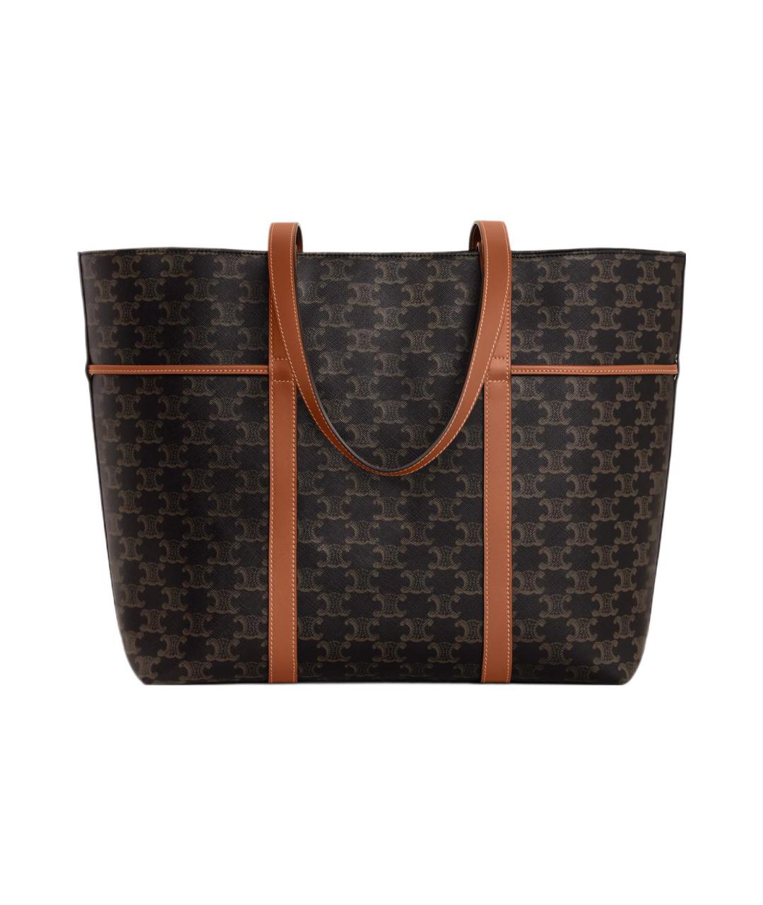 CELINE Коричневая кожаная сумка через плечо, фото 4