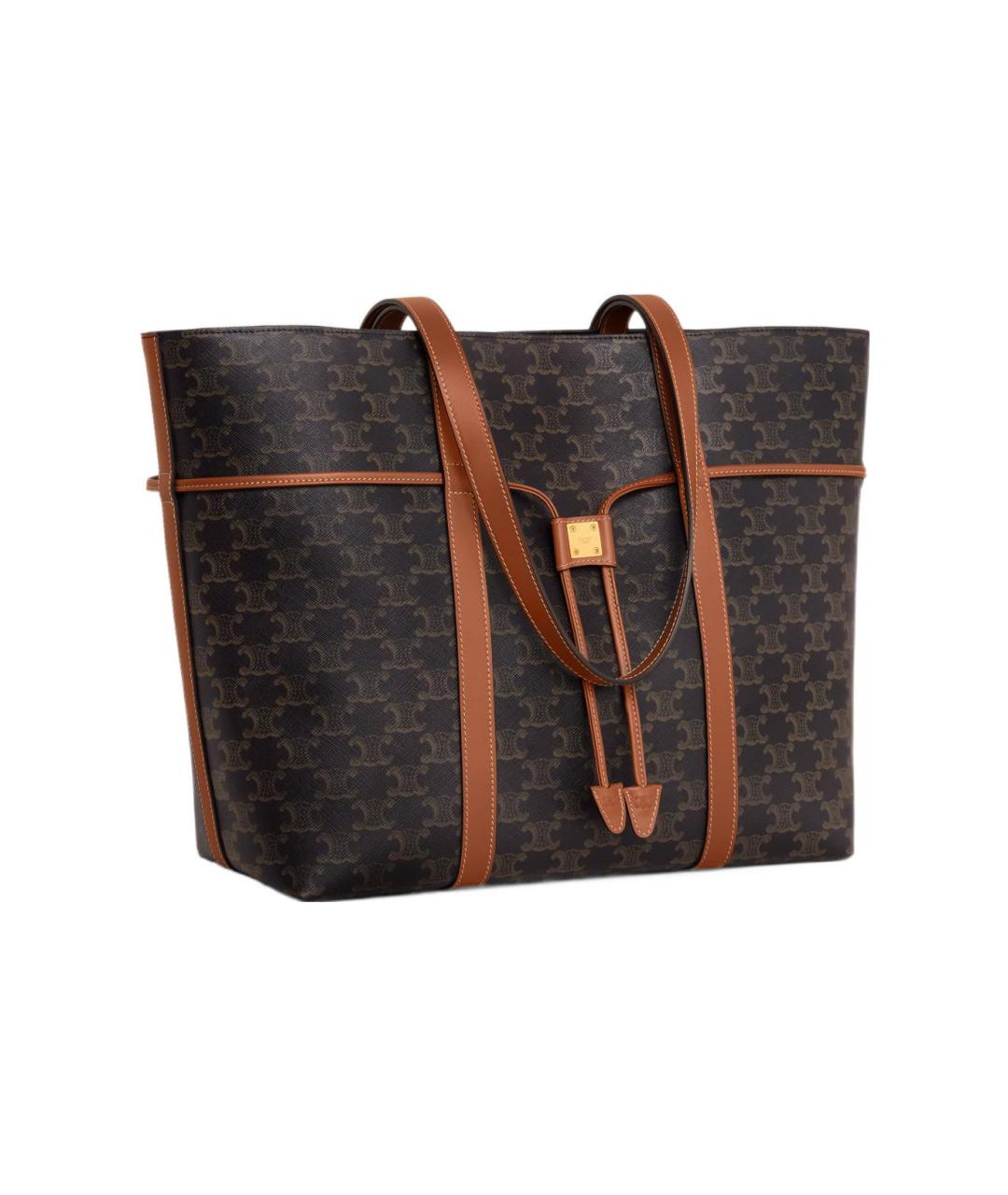 CELINE Коричневая кожаная сумка через плечо, фото 3