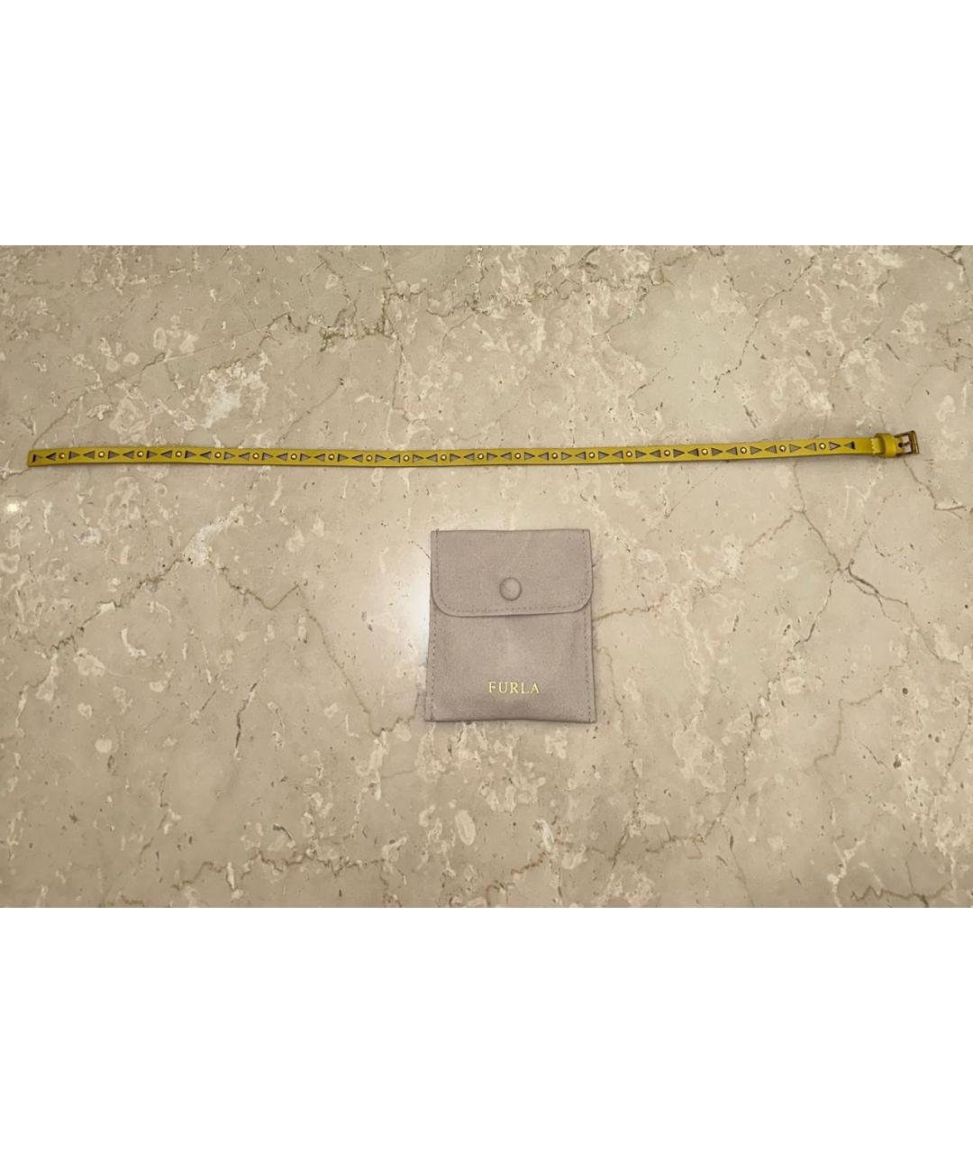 FURLA Желтый кожаный браслет, фото 3