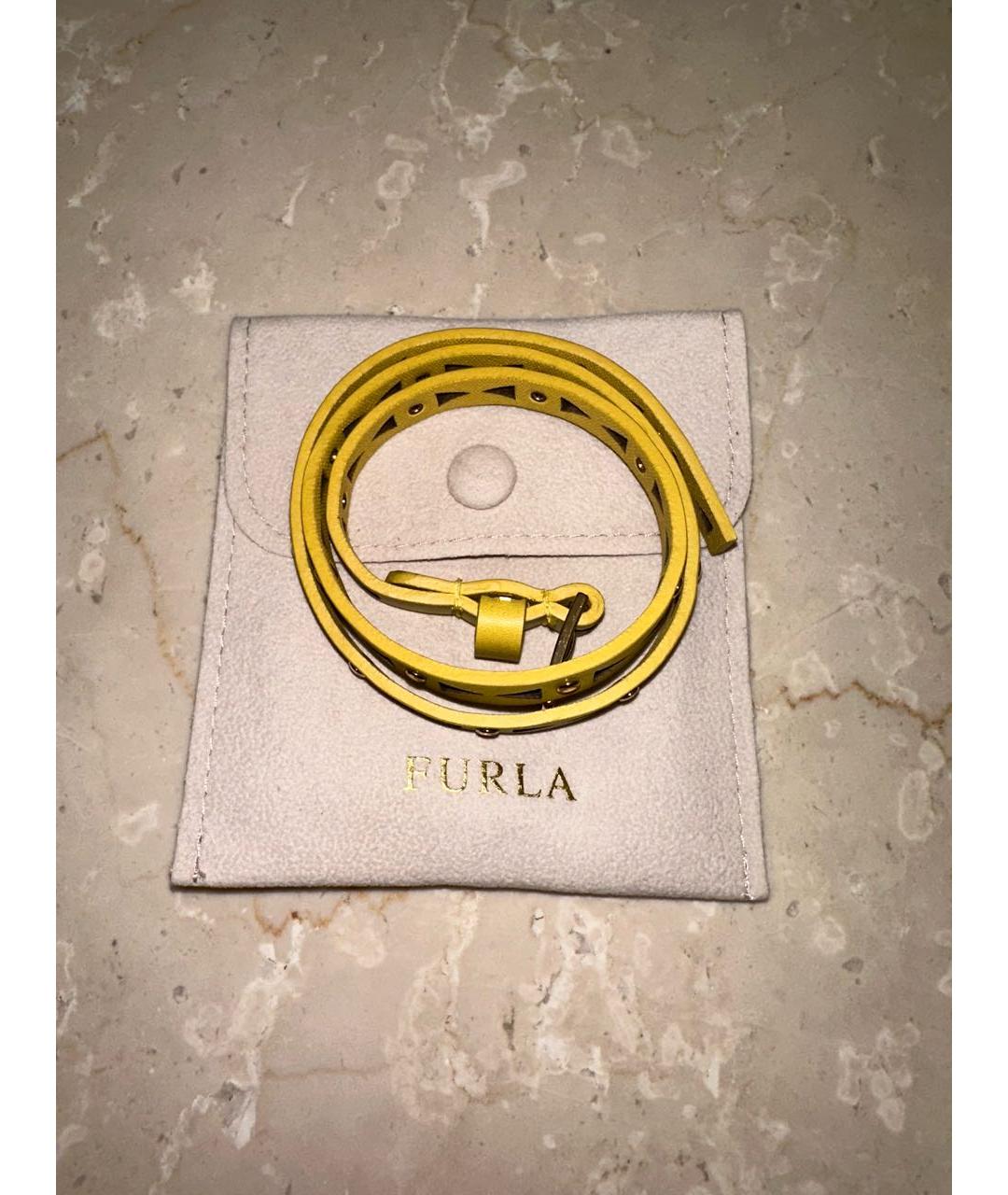 FURLA Желтый кожаный браслет, фото 5