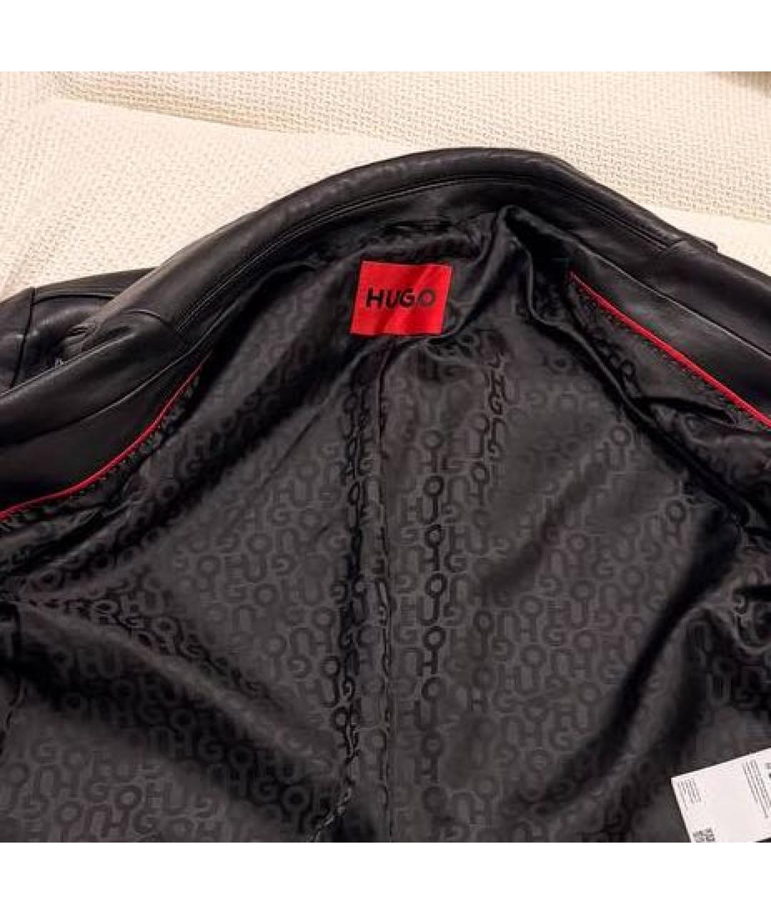 HUGO BOSS Черная кожаная куртка, фото 3