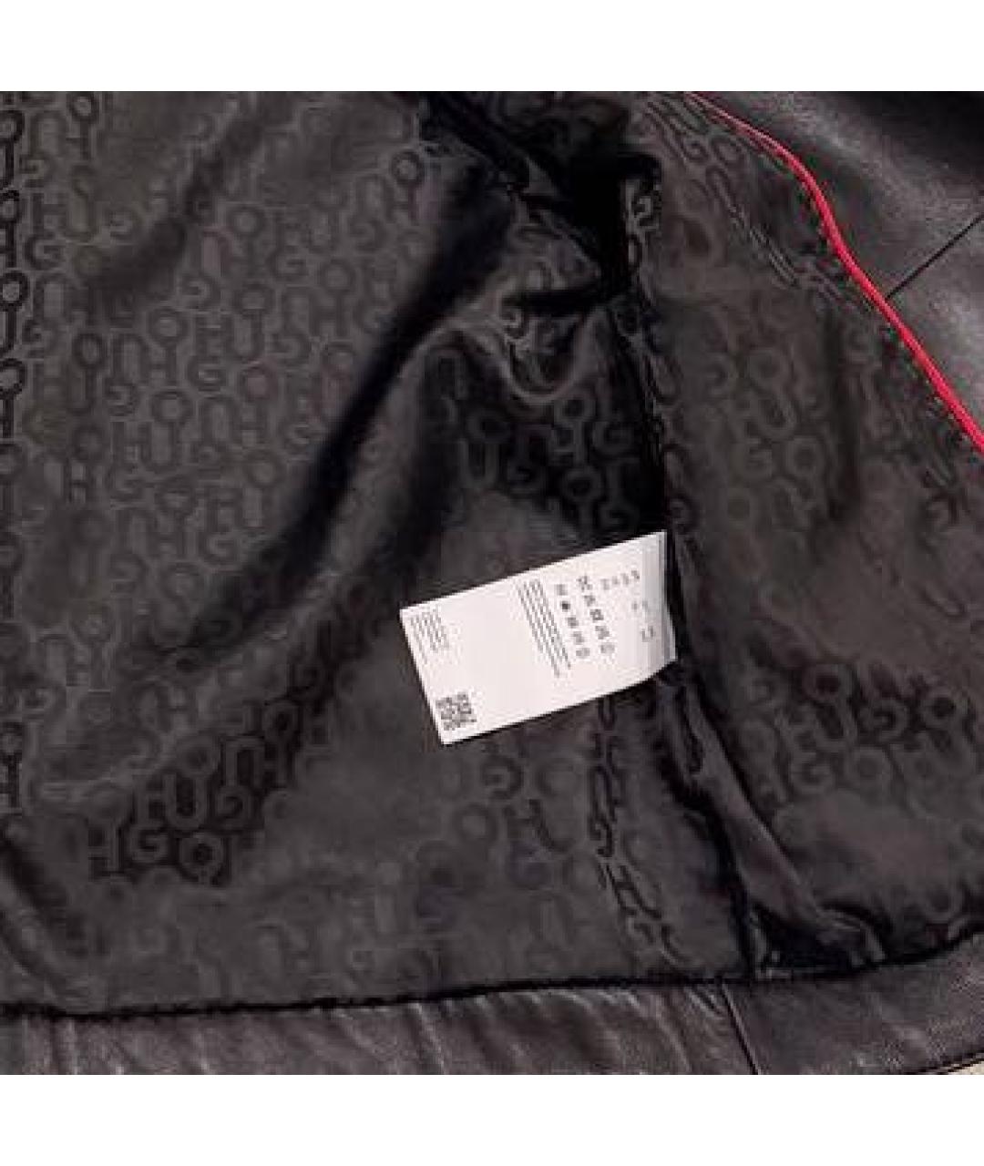 HUGO BOSS Черная кожаная куртка, фото 4