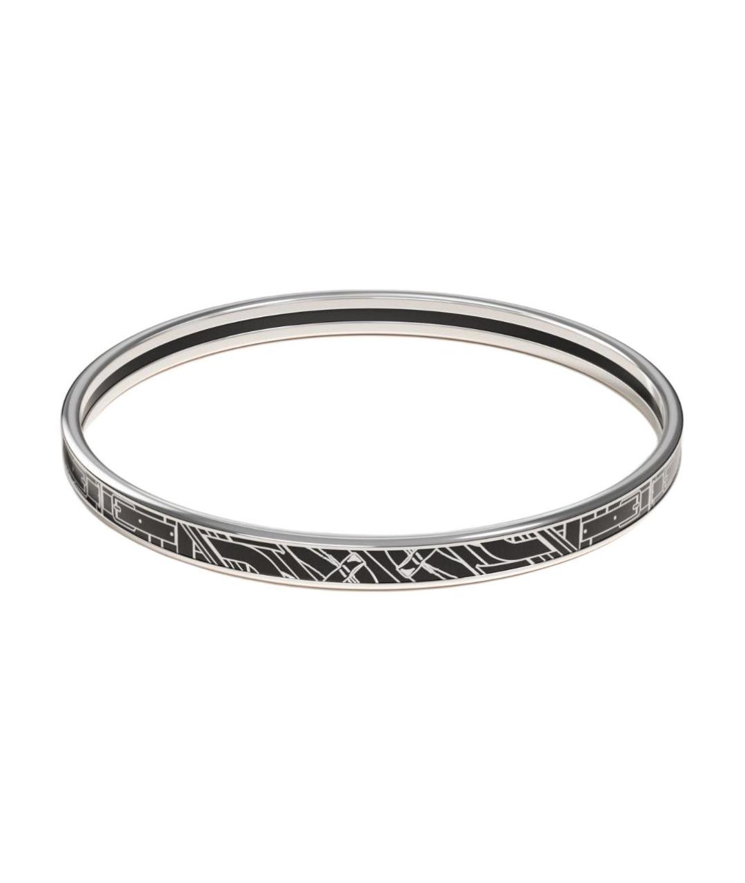 HERMES Черный серебряный браслет, фото 1