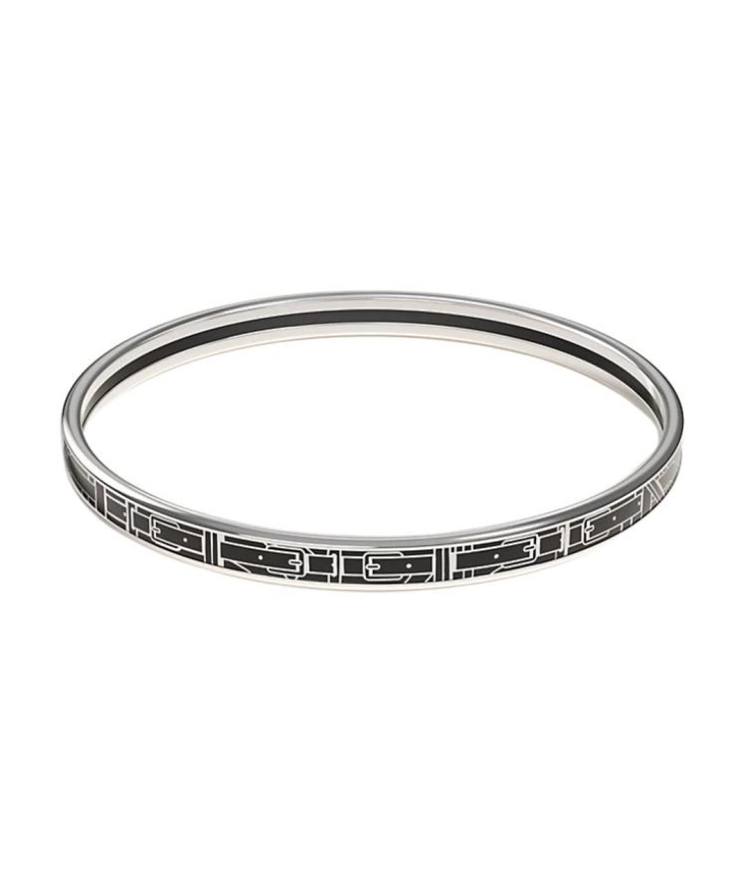 HERMES Черный серебряный браслет, фото 2