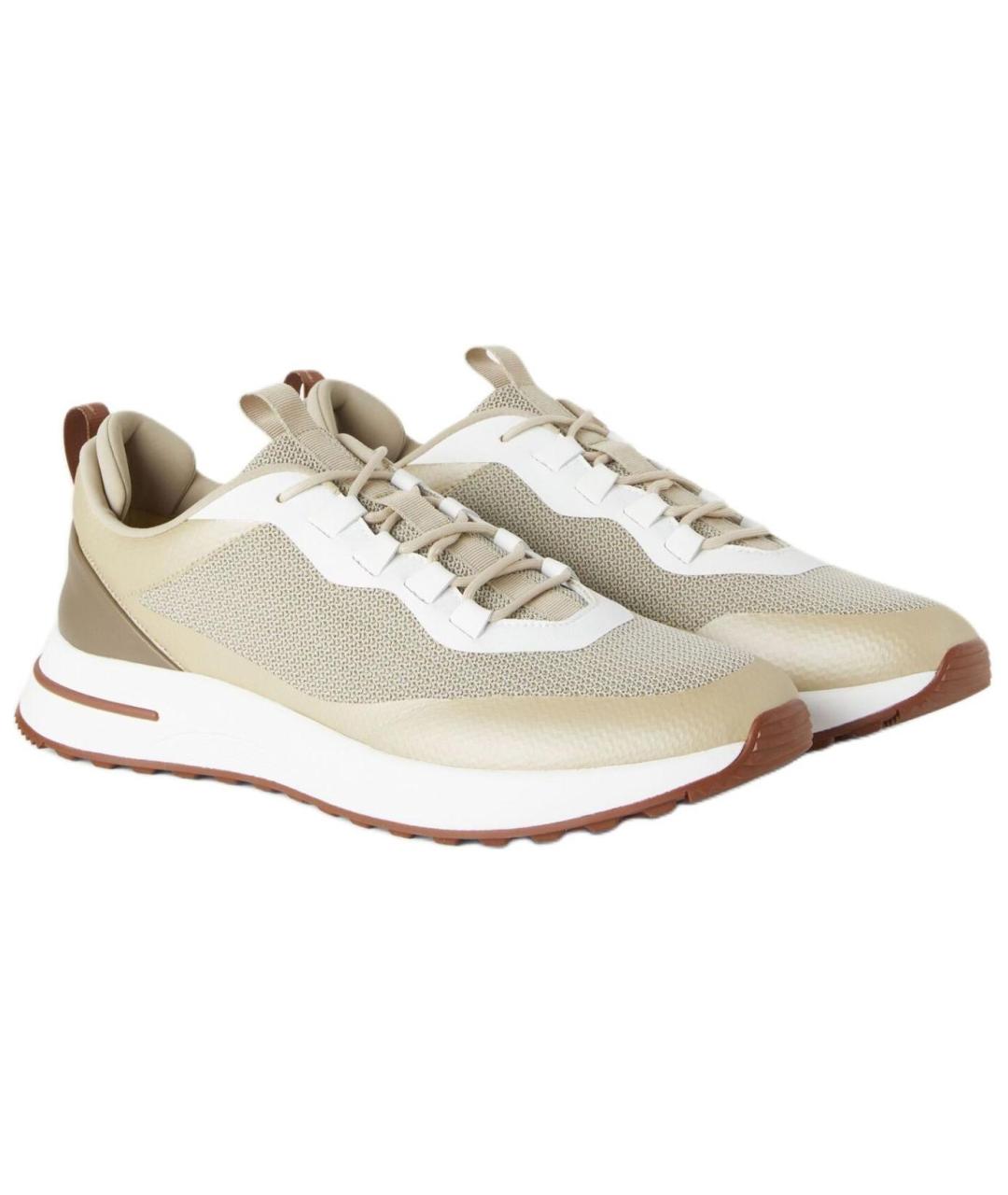 LORO PIANA Бежевые низкие кроссовки / кеды, фото 3