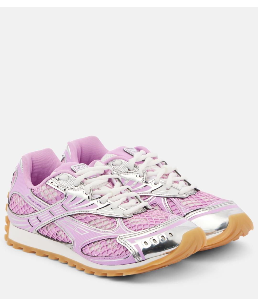 BOTTEGA VENETA Розовые текстильные кроссовки, фото 2