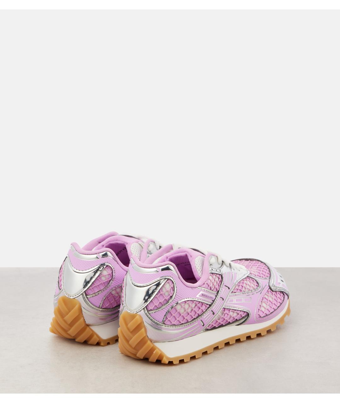 BOTTEGA VENETA Розовые текстильные кроссовки, фото 5