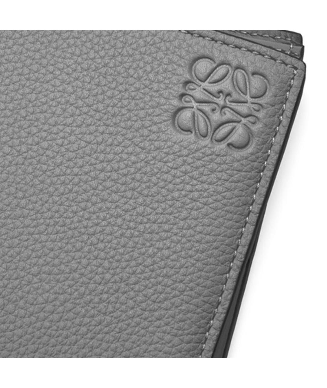 LOEWE Серый кожаный кошелек, фото 5